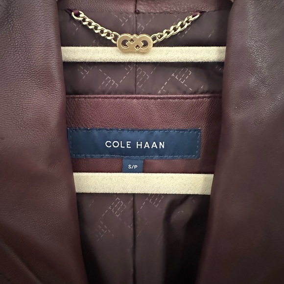 Cole Haan Red-brown Genuine Lamb skin Jacket Size Small/Petite - Picture 3 of 7